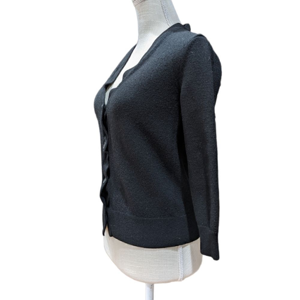 T Alexander Wang Black Merino Wool Open Back Button Front Cardigan Size XS - Picture 3 of 8